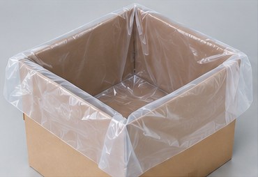 Clear PE liner fitted inside an open cardboard carton